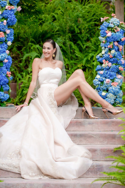 Evening wear, Romper, Gold Romper, Romper with train, jumpsuit